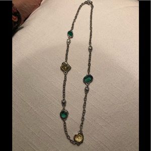 J Ripka canary and green silver necklace